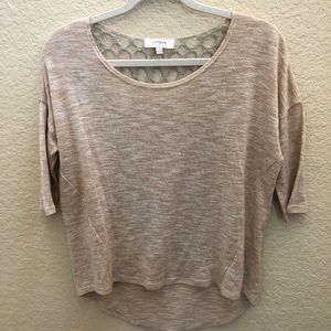 Umgee boho crochet back dolman top NWOT Small ecru